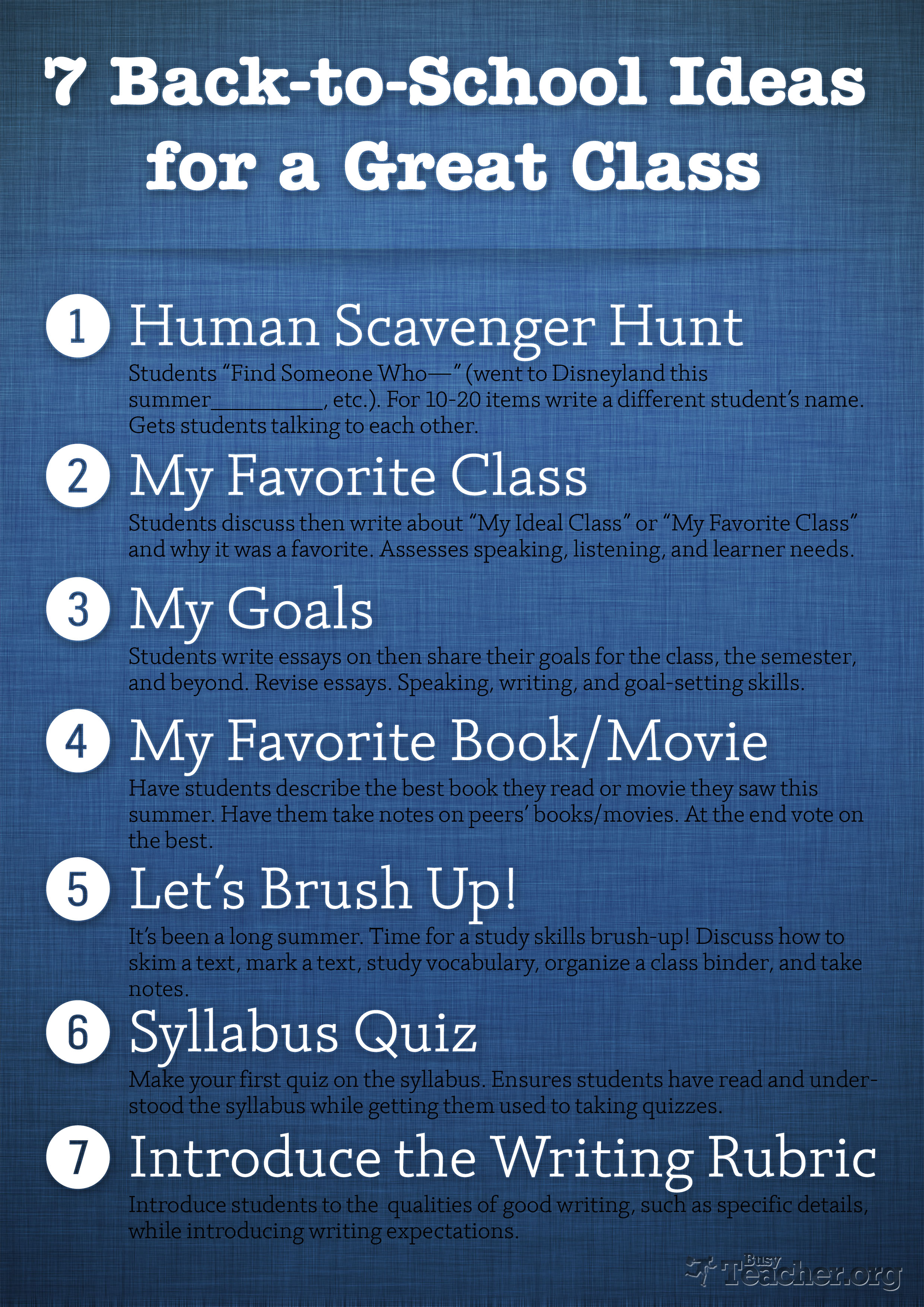 7 Back to School Ideas For A Great Class Poster