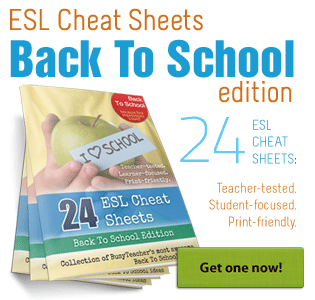 ESL Cheat Sheets: Back To School Edition