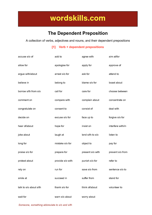 The Dependent Preposition