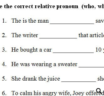 Relative Adverbs - English Worksheets Land