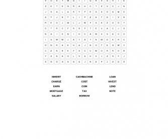 Money and Finance Intermediate Word Search