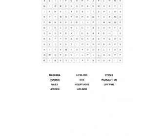 Cosmetics Word Search