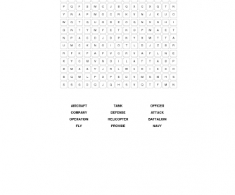 Military Vocabulary Word Search