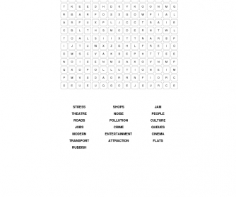 City Life Word Search