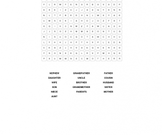 Relatives Word Search