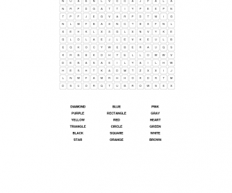Shapes and Colors Word Search