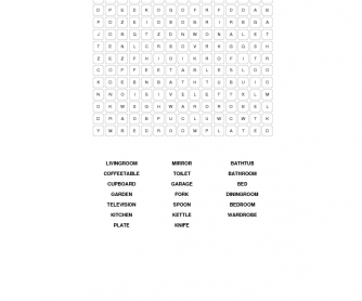 House Vocabulary Word Search