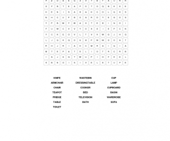 Furniture and Things Word Search