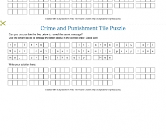Crime and Punishment Tile Puzzle