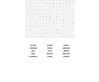 Furniture and Decoration Word Search