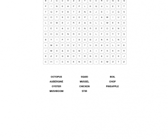 Food and Cooking Word Search
