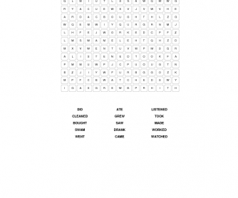 I Know What You Did: Past Simple Word Search
