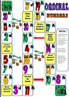 Ordinal Numbers: Board Game