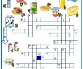 Food and Drinks Picture Crossword