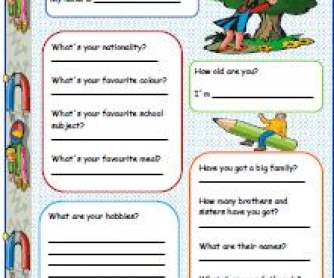 Introduce Yourself Worksheet