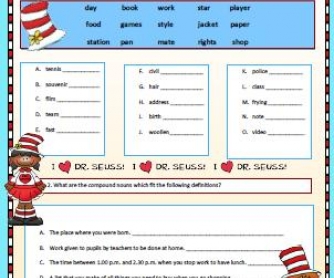 Compound Nouns Worksheet