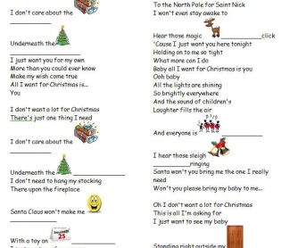 Song Worksheet: All I Want For Christmas by Mariah Carey [WITH VIDEO]