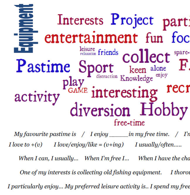 talk about your hobbies ielts speaking