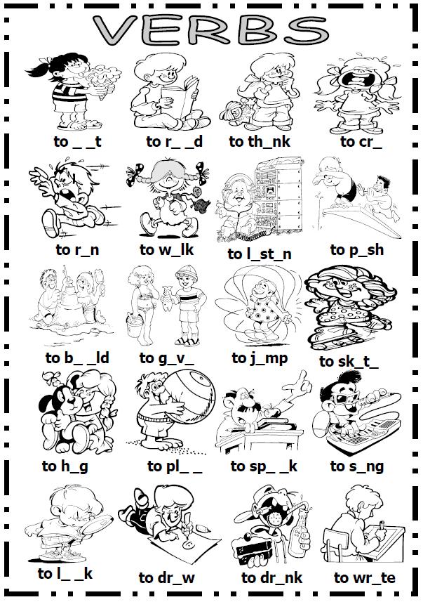 action verbs coloring pages - photo #31
