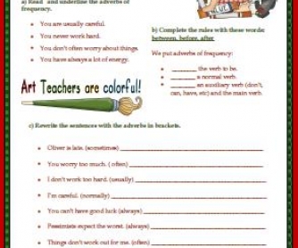Frequency Adverbs Elementary Worksheet