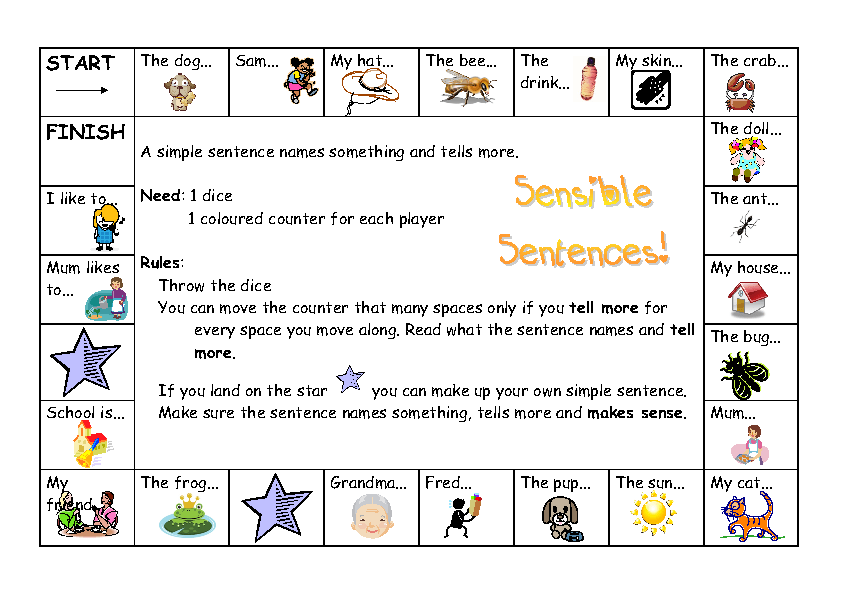 Sensible Sentences Board Game