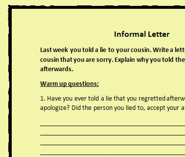 Writing Informal Letter Samples - letter writing by ...