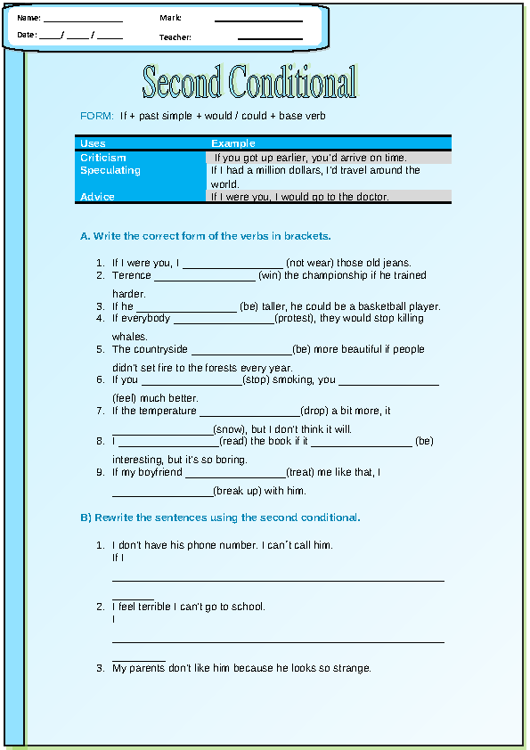 Conditional Statements Worksheet With Answers