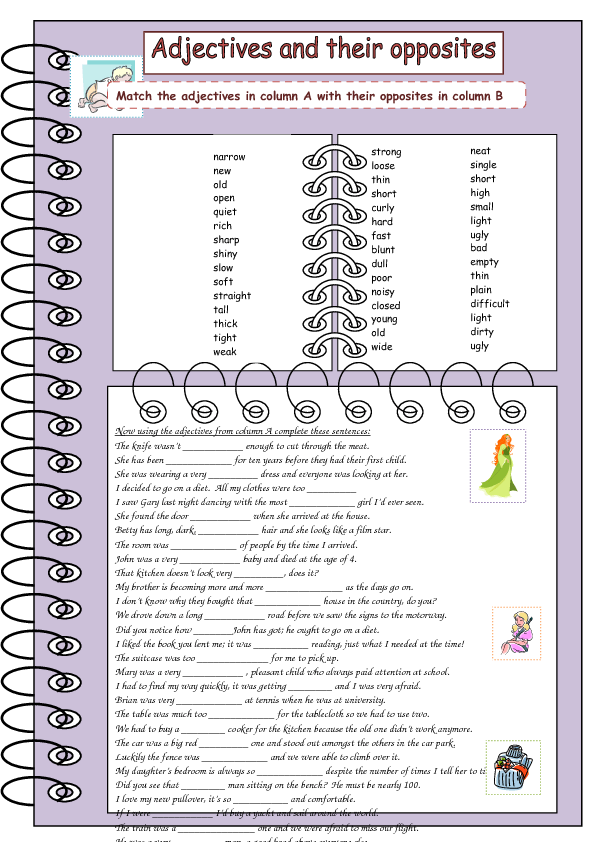  Adjectives And Their Opposites 