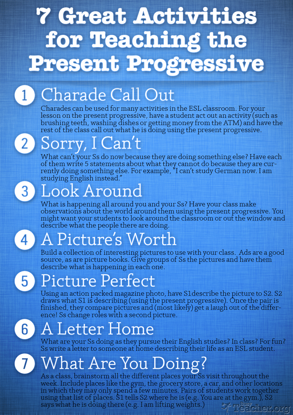 present progressive spanish teach activities poster grammar continuous teaching english classroom teacher games efl esl strategies class vocabulary fun perfect