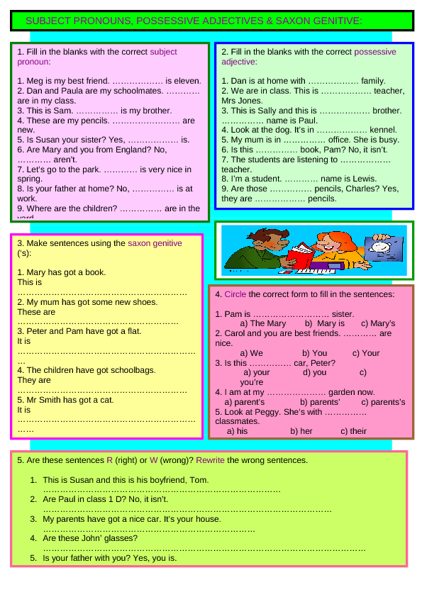 Worksheet 8 Genitive s, s, of possessive case 1