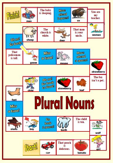 Plural Of Nouns Boardgame Printable Board Games Plurals Plural Nouns My XXX Hot Girl