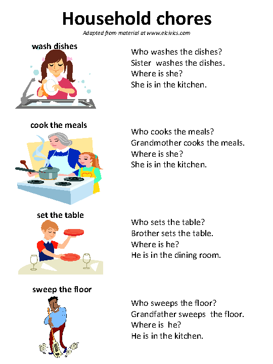 Household Chores Simple Story