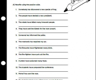 passive present voice worksheet perfect worksheets grammar