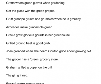 pronunciation practice gr tongue twisters grapes writing grammar