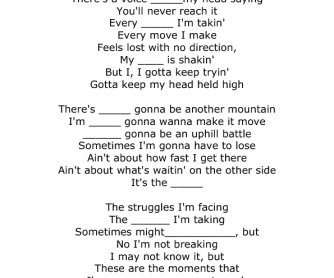 Song Worksheet: The Climb by Miley Cyrus