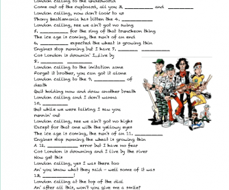Song Worksheet: London Calling by The Clash