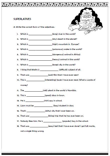 superlative-adjectives-worksheet