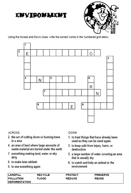 Environment Crossword Puzzle