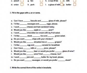 Countable and Uncountable Nouns Worksheet