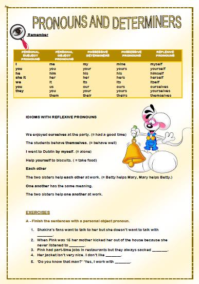 20 FREE Reflexive Pronouns Worksheets