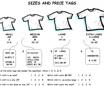 Clothing: Sizes and Price Tags