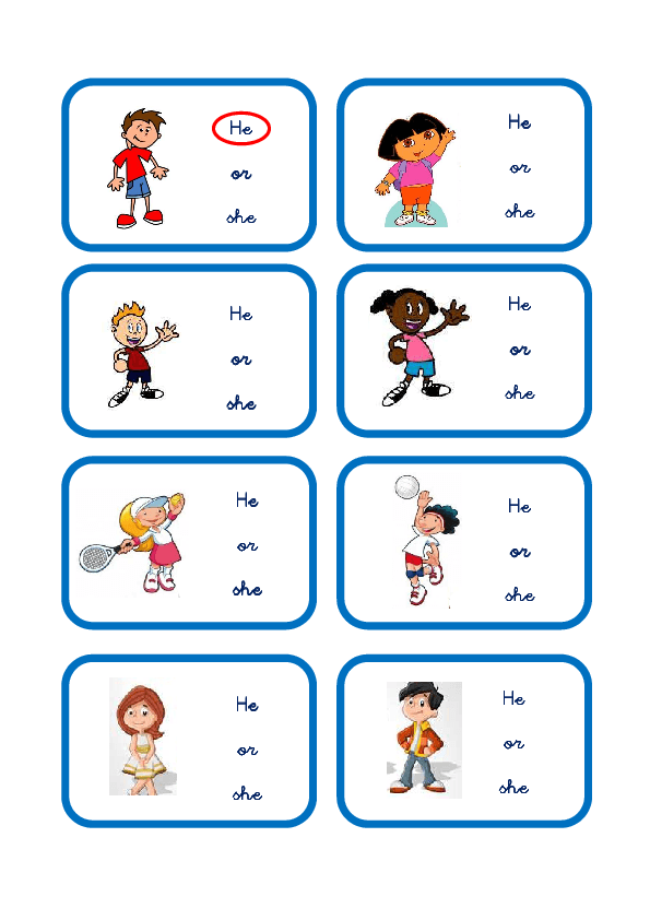 He And She Pronoun Worksheets