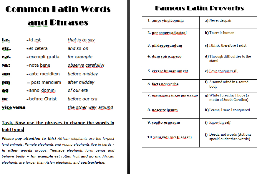 Words Latin To English 44