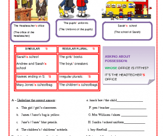 possessive case grammar worksheets