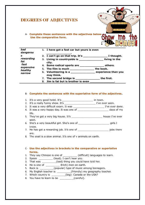 worksheets-on-adjectives-grade-3-i-english-key2practice-abbreviating-words-in-a-sentence