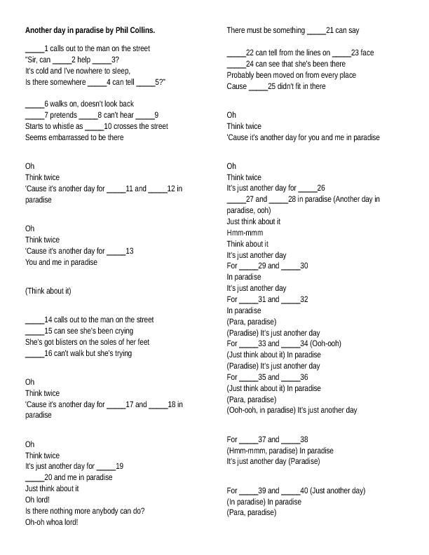 song-worksheet-another-day-in-paradise-personal-and-object-pronouns