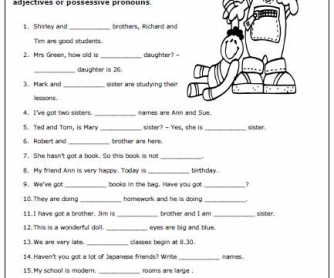 possessive adjectives pronouns worksheets grammar pronunciation