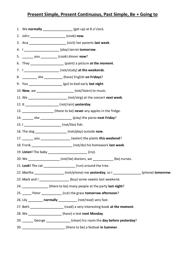 Verb Tense Worksheets Mixed Multiple Choice