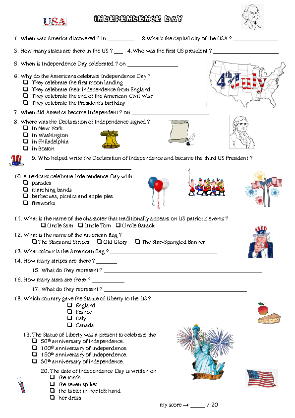 Free Printable Independence Day Trivia