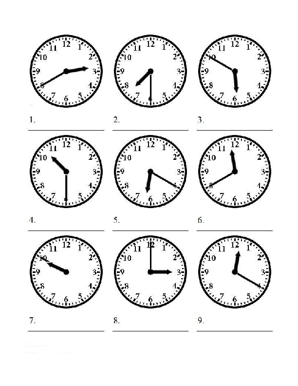 Worksheets For Telling Time In English